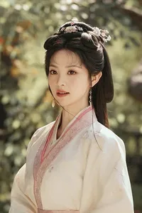 A man and a woman in period costume in a garden in the official trailer artwork for the Chinese drama Where the Mask Ends